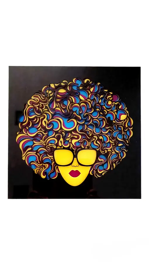 Loví Personalizaciones - Decoración Pared Cuadro Multicapa Chica Afro