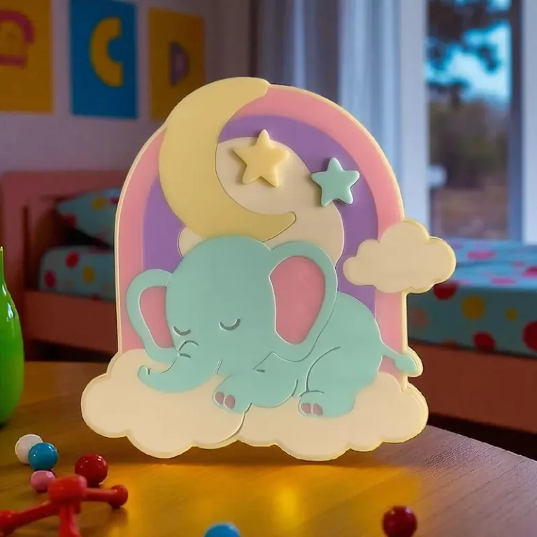 Loví Personalizaciones - Lámpara Infantil Acrílica Multicolor – Elefantito Soñador