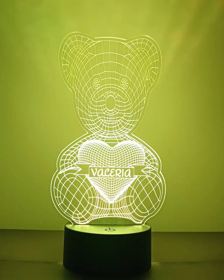 Loví Personalizaciones - Lámpara Led Acrílico Multicolor personalizada Osito