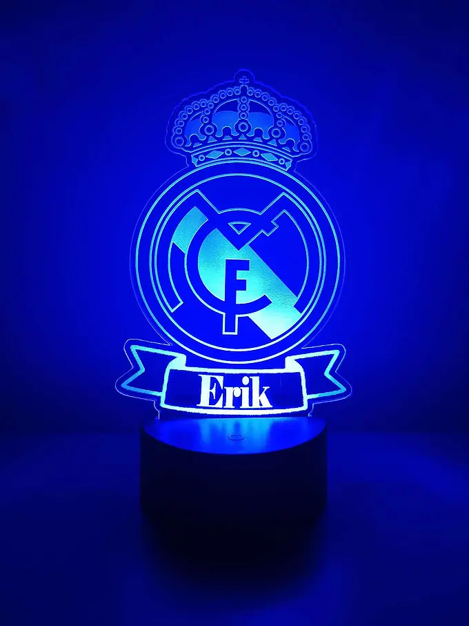 Loví Personalizaciones - Lamparas Led Acrílico Personalizada Escudo Real Madrid