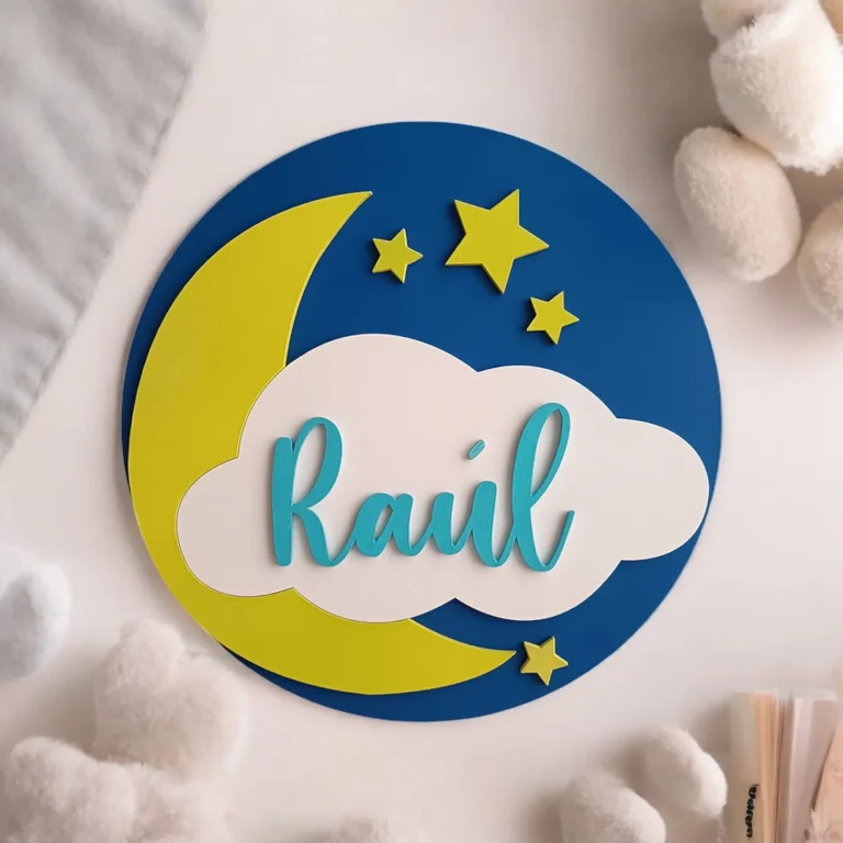 Loví Personalizaciones - Placa Infantil Noche Personalizada Pintada a Mano